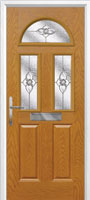 2 Panel 2 Square 1 Arch Finesse Composite Front Door in Oak