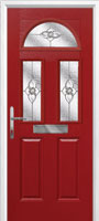 2 Panel 2 Square 1 Arch Finesse Composite Front Door in Red
