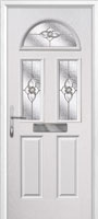 2 Panel 2 Square 1 Arch Finesse Composite Front Door in White