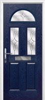 2 Panel 2 Square 1 Arch Flair Composite Front Door in Dark Blue