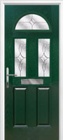 2 Panel 2 Square 1 Arch Flair Composite Front Door in Green