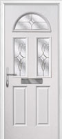 2 Panel 2 Square 1 Arch Flair Composite Front Door in White
