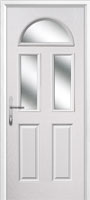 2 Panel 2 Square 1 Arch Glazed Composite Back Door in White