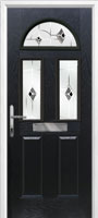 2 Panel 2 Square 1 Arch Murano Composite Front Door in Black