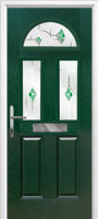 2 Panel 2 Square 1 Arch Murano Composite Front Door in Green