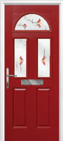 2 Panel 2 Square 1 Arch Murano Composite Front Door in Red