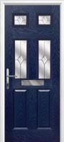 2 Panel 4 Square Classic Composite Front Door in Dark Blue
