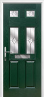 2 Panel 4 Square Classic Composite Front Door in Green