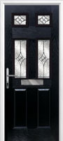 2 Panel 4 Square Elegance Composite Front Door in Black