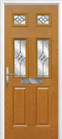 2 Panel 4 Square Elegance Composite Front Door in Oak