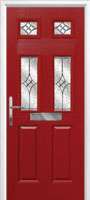 2 Panel 4 Square Elegance Composite Front Door in Red