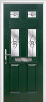 2 Panel 4 Square Finesse Composite Front Door in Green