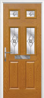 2 Panel 4 Square Finesse Composite Front Door in Oak