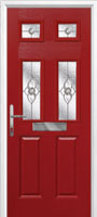 2 Panel 4 Square Finesse Composite Front Door in Red