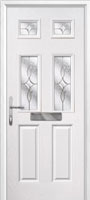 2 Panel 4 Square Flair Composite Front Door in White