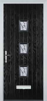3 Square (centre) Abstract Composite Front Door in Black