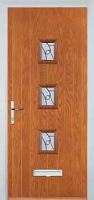 3 Square (centre) Abstract Composite Front Door in Oak