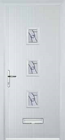 3 Square (centre) Abstract Composite Front Door in White