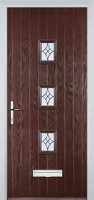 3 Square (centre) Elegance Composite Front Door in Darkwood