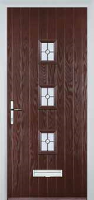 3 Square (centre) Finesse Composite Front Door in Darkwood