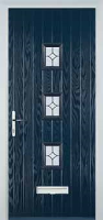 3 Square (centre) Flair Composite Front Door in Dark Blue