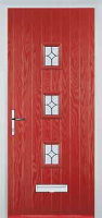 3 Square (centre) Flair Composite Front Door in Red