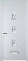 3 Square (centre) Flair Composite Front Door in White