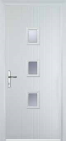 3 Square (centre) Glazed Composite Back Door in White