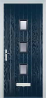 3 Square (centre) Glazed Composite Front Door in Dark Blue