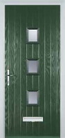 3 Square (centre) Glazed Composite Front Door in Green