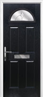 4 Panel 1 Arch Classic Composite Front Door in Black