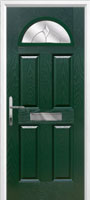 4 Panel 1 Arch Classic Composite Front Door in Green