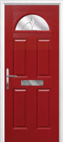 4 Panel 1 Arch Classic Composite Front Door in Red