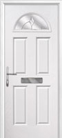 4 Panel 1 Arch Classic Composite Front Door in White