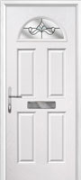 4 Panel 1 Arch Crystal Bohemia Composite Front Door in White