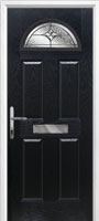 4 Panel 1 Arch Elegance Composite Front Door in Black