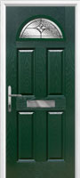 4 Panel 1 Arch Elegance Composite Front Door in Green