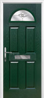4 Panel 1 Arch Finesse Composite Front Door in Green