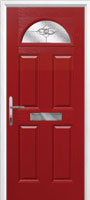 4 Panel 1 Arch Finesse Composite Front Door in Red