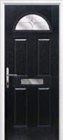 4 Panel 1 Arch Flair Composite Front Door in Black