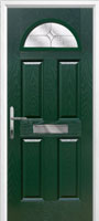 4 Panel 1 Arch Flair Composite Front Door in Green
