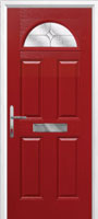 4 Panel 1 Arch Flair Composite Front Door in Red
