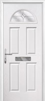4 Panel 1 Arch Flair Composite Front Door in White