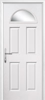 4 Panel 1 Arch Glazed Composite Back Door in White