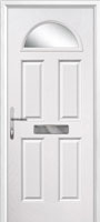 4 Panel 1 Arch Glazed Composite Front Door in White