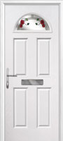 4 Panel 1 Arch Mackintosh Rose Composite Front Door in White