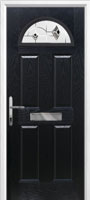 4 Panel 1 Arch Murano Composite Front Door in Black