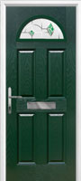 4 Panel 1 Arch Murano Composite Front Door in Green