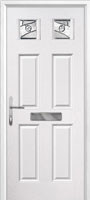 4 Panel 2 Square Abstract Composite Front Door in White