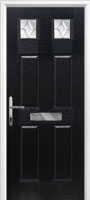 4 Panel 2 Square Classic Composite Front Door in Black